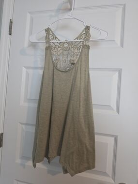 American Rag Olive Green Lace-Back Tank Top